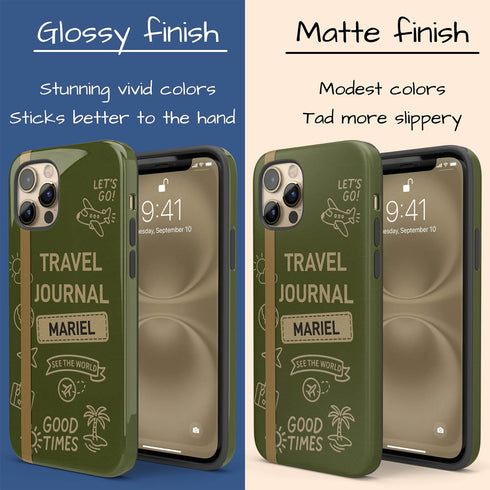 Personalized Classic Travel Journal iPhone Case